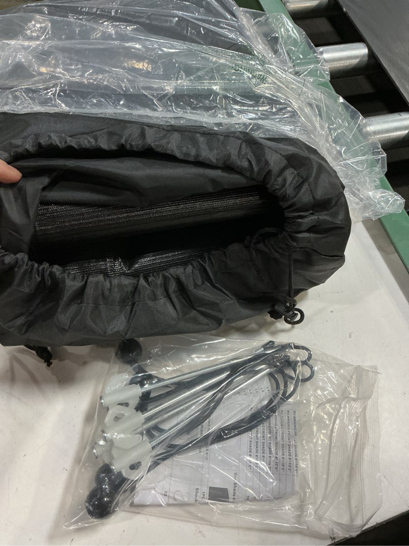 Condition photo showing New/Like New for rv awning shade screen with zipper 8'x19'3'',black mesh rv awning sun shade screen,universal trailer camper rv awning screen with complete kits,significantly improves shadow and privacy. 8'x19'3''for 20' rv awning black