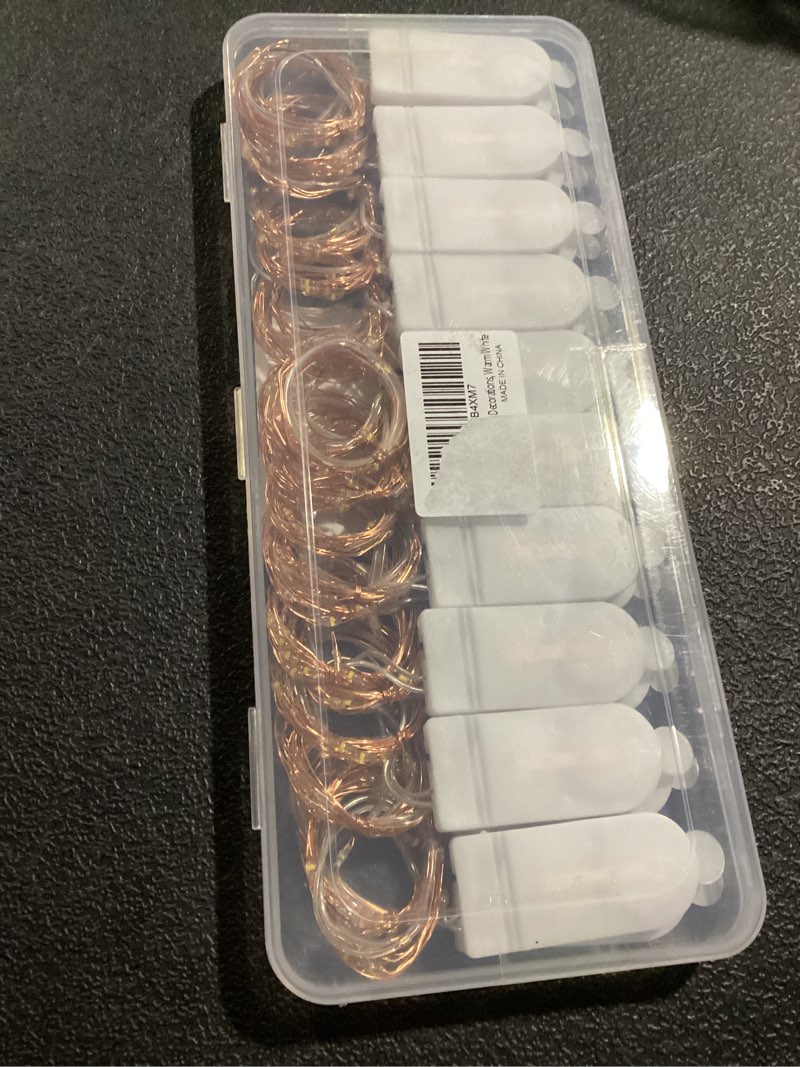 Condition photo showing New/Like New for 20 pack fairy lights battery operated, 3.3ft 20 led mini string lights twinkle lights copper wire firefly starry lights for mason jars wedding party christmas centerpiece table decorations, warm white 3.3 feet 20 led warm white