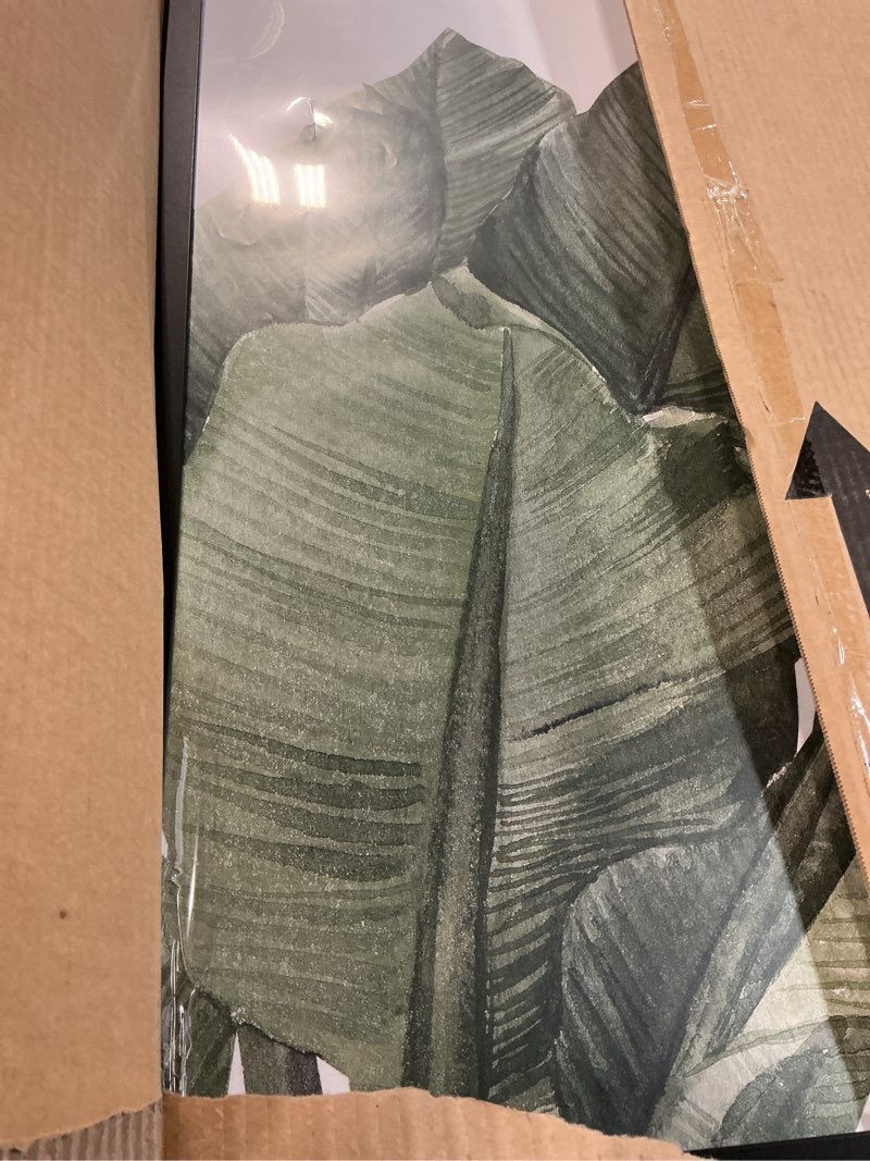 Condition photo showing As Is for qdssdeco 18x24 poster frame black wood frame with plexiglass horizontal and vertical formats hanging on the wall display picture, set of 2 black 18"x24"2pk