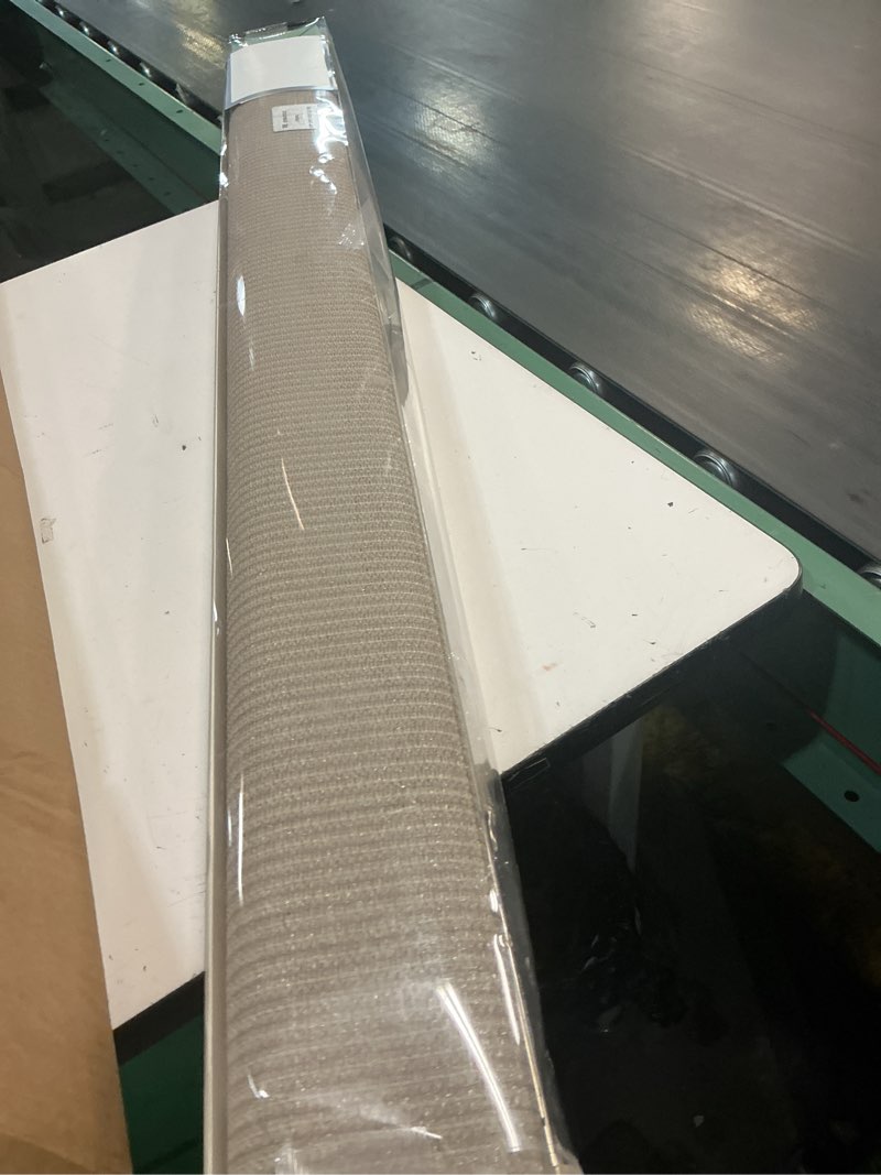 Condition photo showing As Is for aosky outdoor roller shades for porch privacy, cordless patio roll up blinds with spliced pole design, uv blocking for deck, balcony, backyard (96x72 inch, sesame) 96"w x 72"h sesame