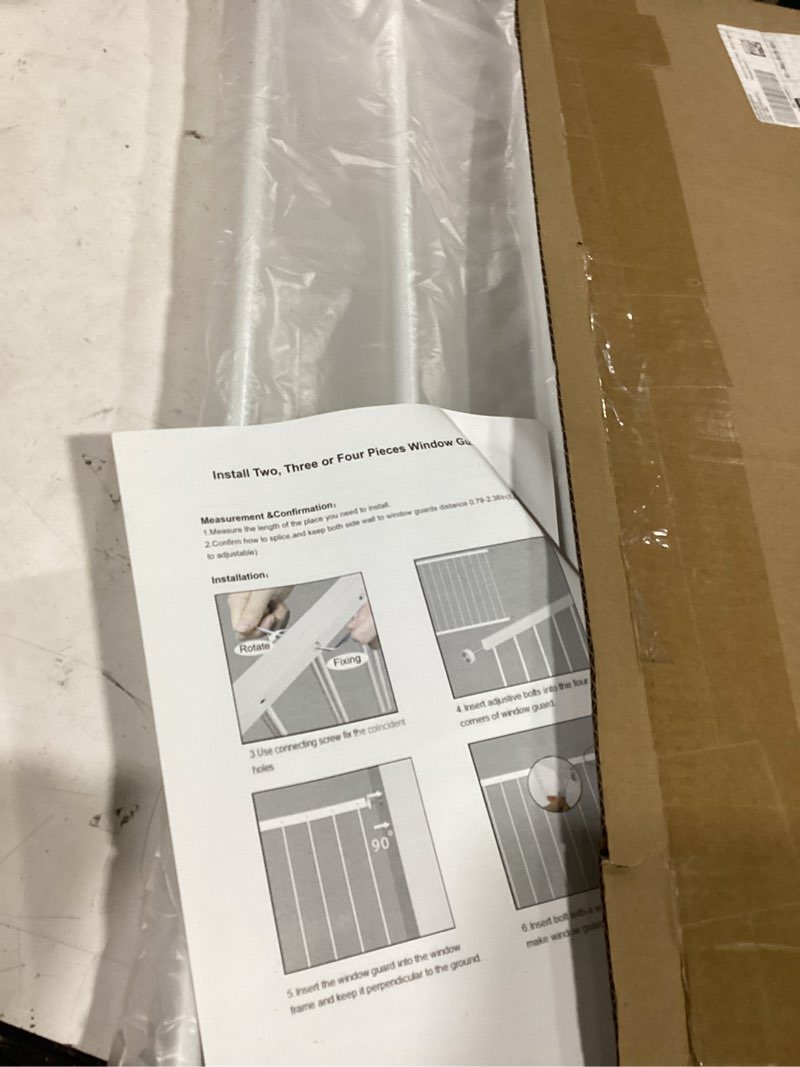 Condition photo showing Good Condition for waowao window safety guards for children kids child toddler pets proof extra wide white tension security window guard gate for home fit 36.22"-61.41" sliding windows (2 piece) white 2 piece(36.22"-61.41")