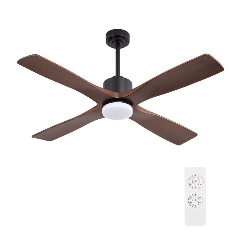  Similar WINGBO 48\" DC Ceiling Fan No Light - 5 Carved Solid Wood Blades, 6-Speed Reversible DC Motor, Ceilin
