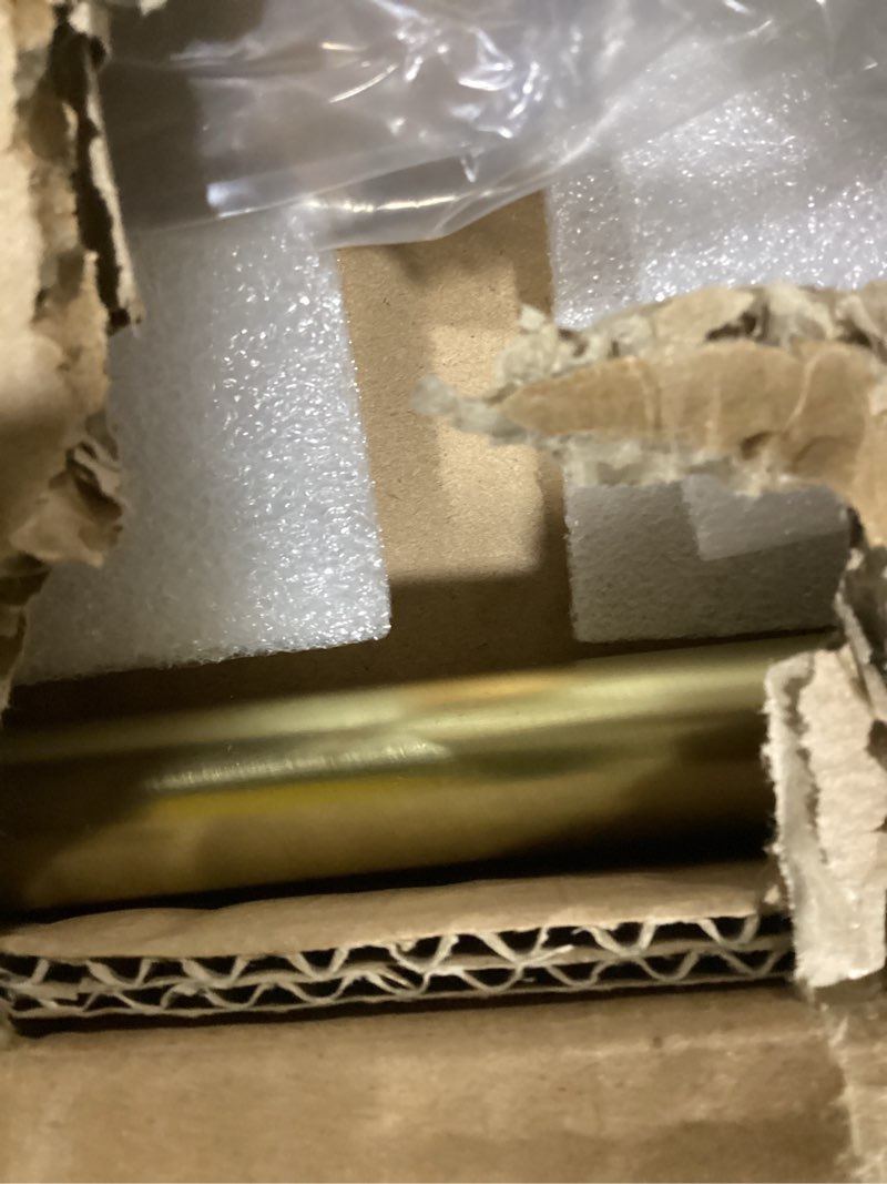 Condition photo showing Good Condition for room darkening curtain rod 28-48 inches, wrap around design, extra-thick 3/4 inch diameter single drapery rod, extendable metal rod set of window treatment (2 pack brass) brass 28-48"| 2 pack