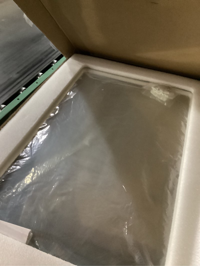 Condition photo showing New/Like New for 24x36 Inch LED Bathroom Mirror with Gold Metal Frame, Front and Backlit Vanity Mirror, Stepless Dimmable Wall Mirrors with Anti-Fog, 3 Colors, Memory Function, Waterproof, LED Smart Bathroom Mirror Gold 24"L x 36"W