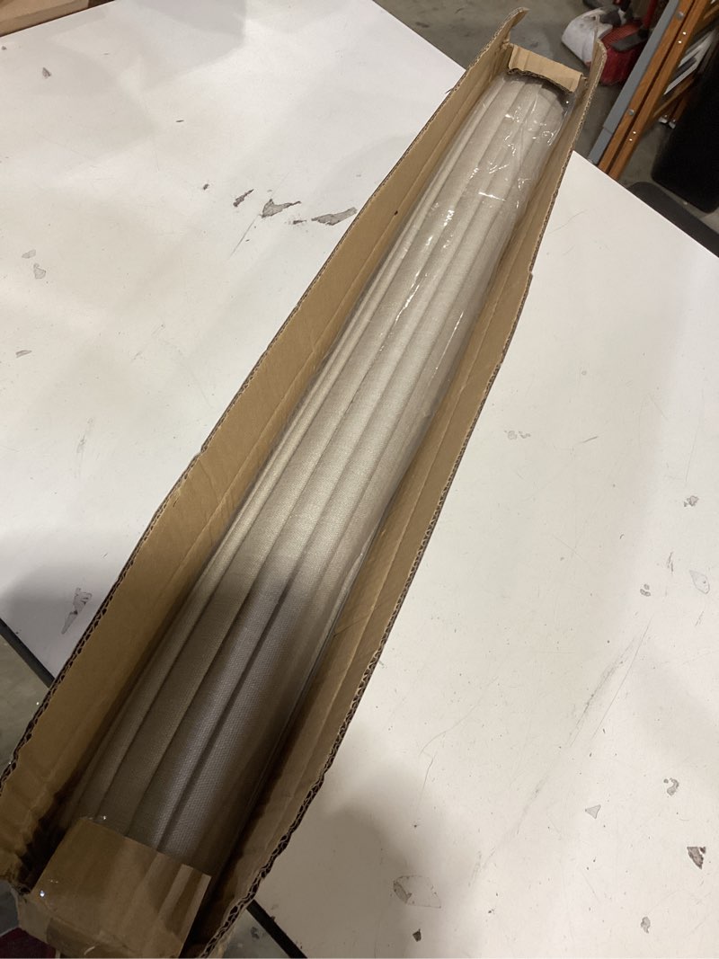 Condition photo showing As Is for unishades 100% blackout no tools no drill cordless roman shades for windows, size 31 3/4" w × 60" h (for windows 32" w × 60" h) blackout - beige blackout - beige 32" w × 60" h