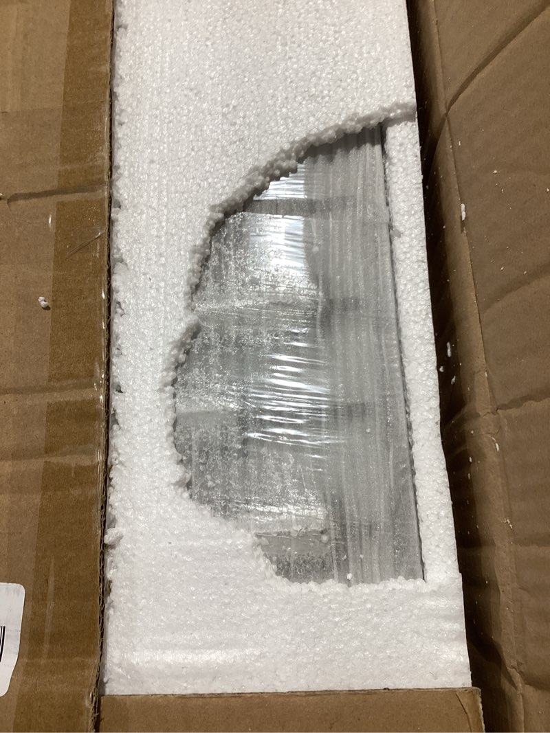 Condition photo showing Good Condition for Garwarm 38.7 inch Modern Ceiling Light,6-Light Crystal Chandelier Black Rectangle Chandeliers, Dining Room Light Fixture Flush Mount for Living Room Kitchen Island Bar 6-Lights,Black/Rectangular