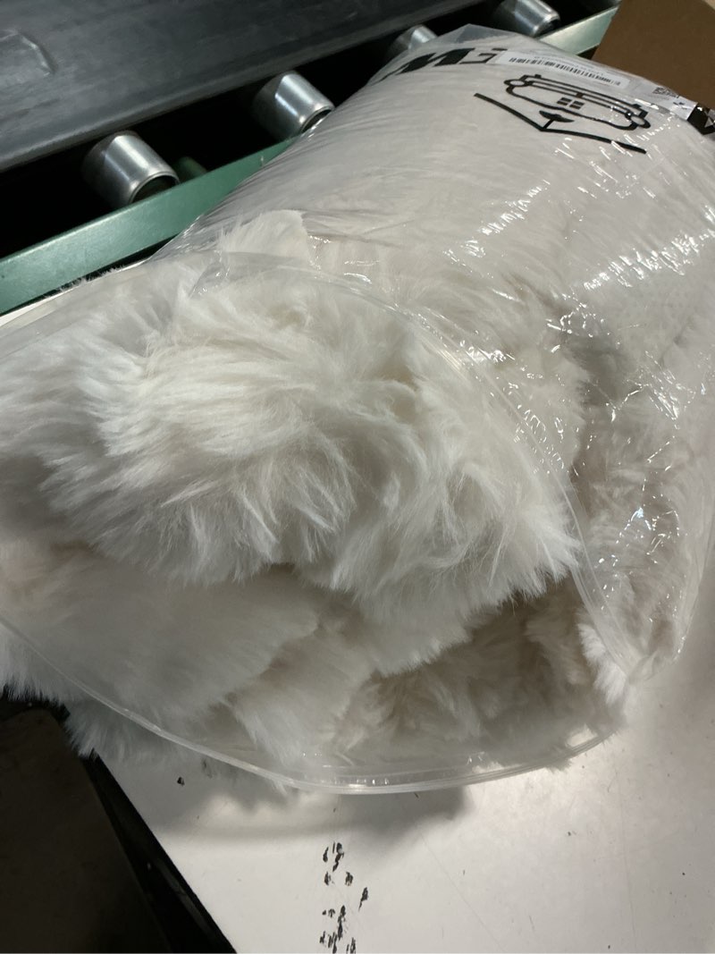 Condition photo showing Good Condition for ohsio couch cover for pets plush, non slip cozy sofa cover pet friendly, soft thick fuzzy sofa slipcovers for 3 cushions washable couch sofa funiture protector(white,27.6'' x 70.8'') white 27.6'' x 70.8''
