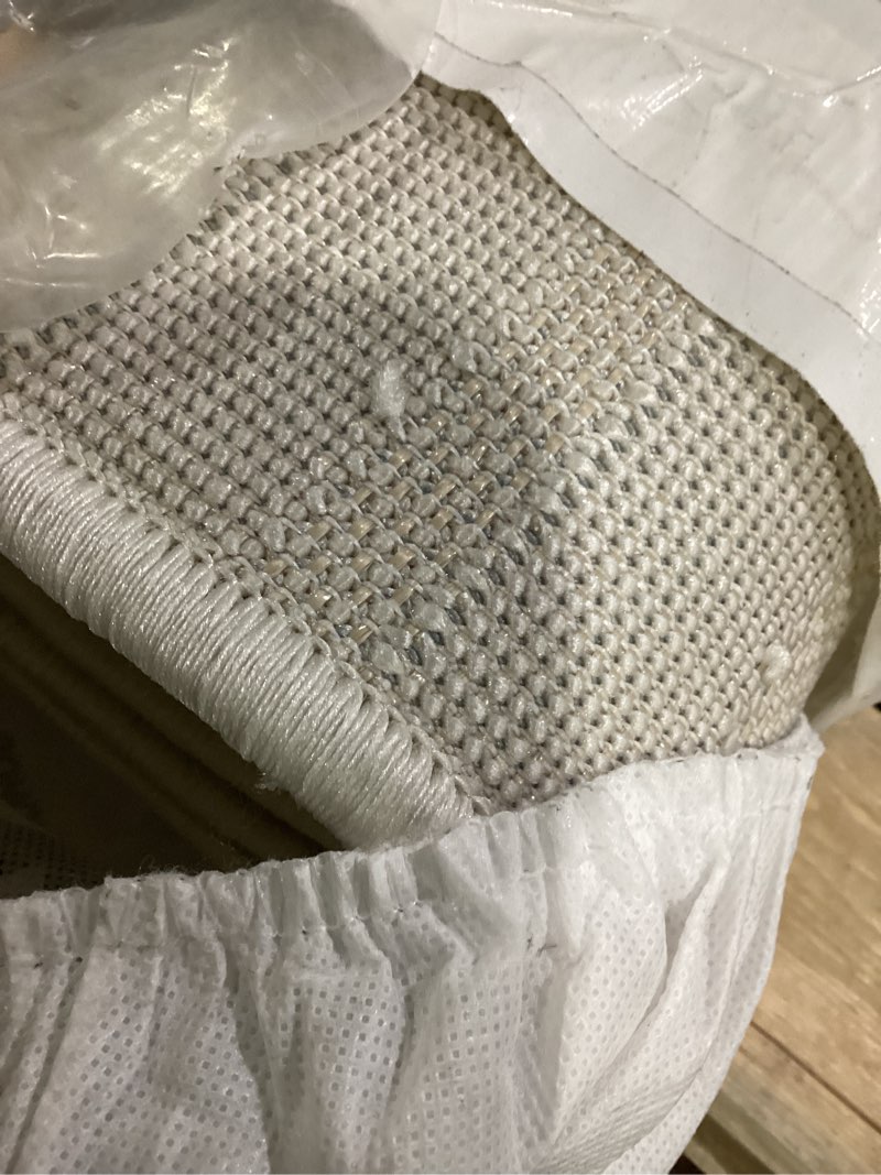 Condition photo showing New/Like New for jonathan y nordby high-low arch striped ivory/cream 8x8 square indoor/outdoor area rug, pet friendly, non-shedding, stain resistant, easy-cleaning for backyard, patio (scn104b-8sq) ivory/cream 7'9" x 7'9" (square)