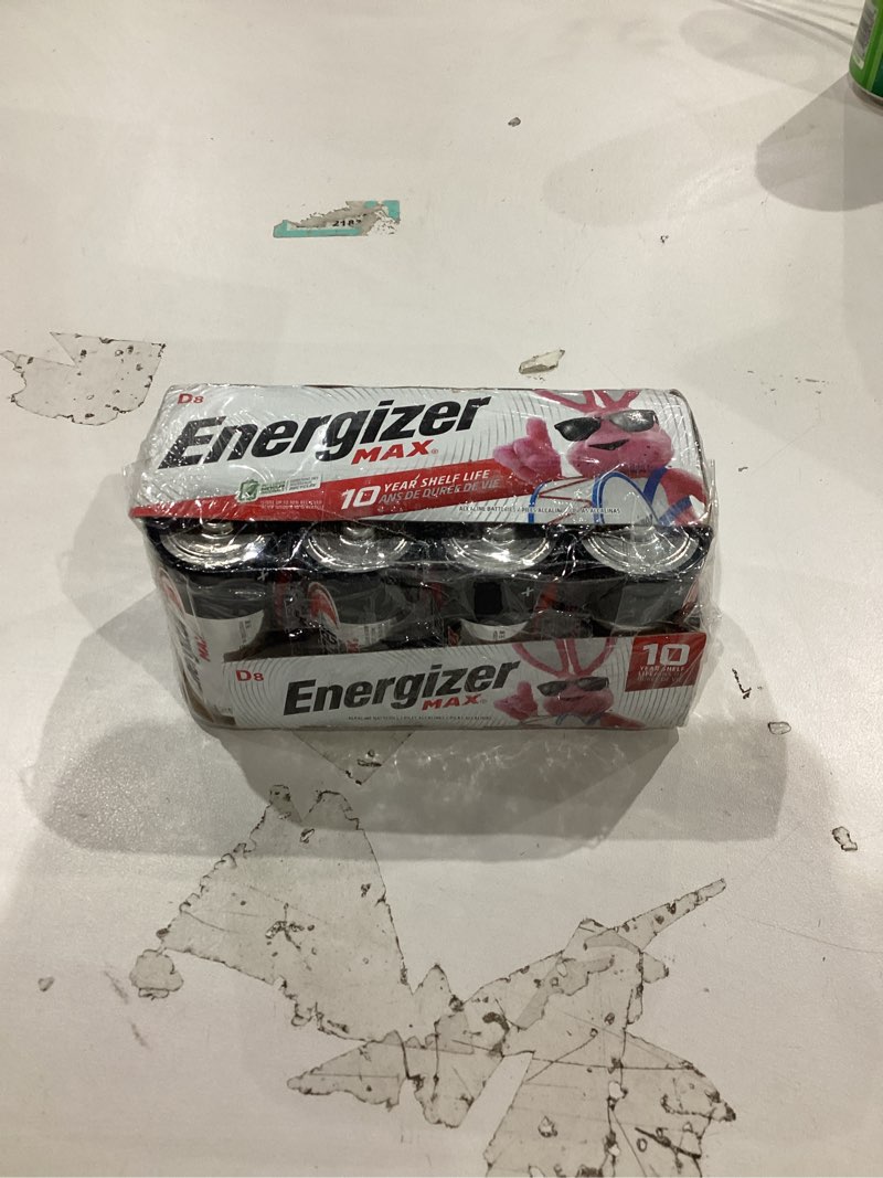 Condition photo showing New/Like New for energizer d batteries, d cell battery premium alkaline, 8 count