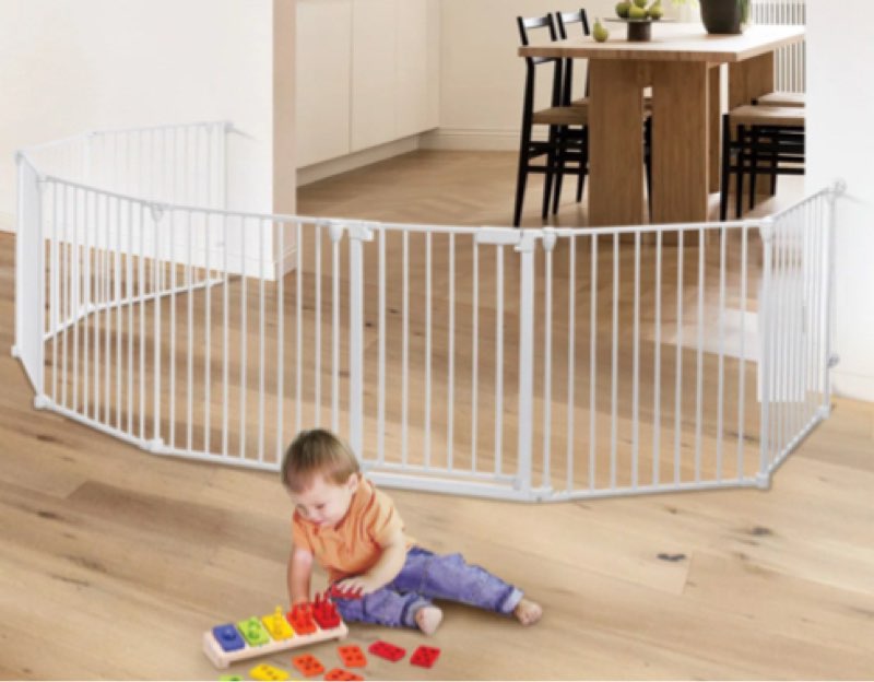 Baby Safety Gate Free Standing 8 Panels Pet Gates Foldable Play Yard