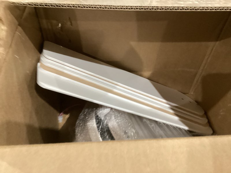 Condition photo showing As Is for similarity ))))52 inch ceiling fans with lights: nickel ceiling fan with light and remote for bedroom living room patio - 6 wooden blades ceiling fan 3cct dimmable 6 speeds reversible quiet dc motor 52 inch brushed nickel