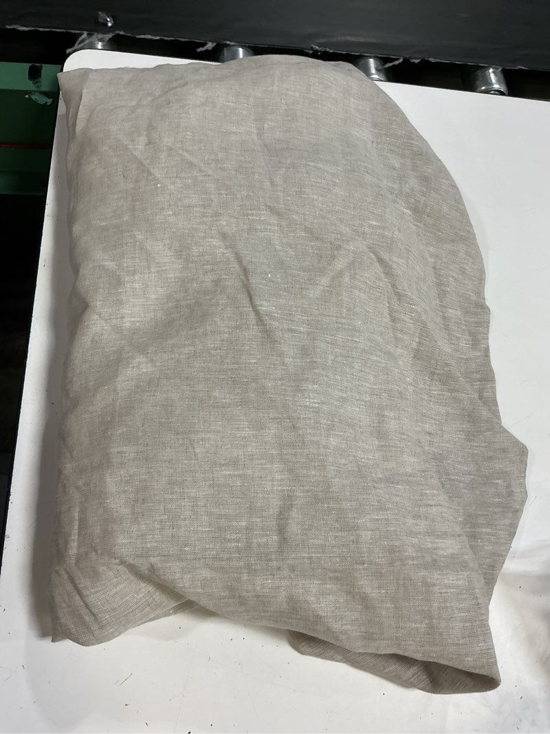 Condition photo showing Good Condition for quince heavyweight european linen curtain 48x120 sand