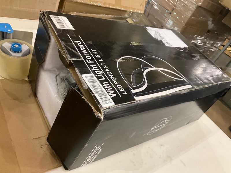 Condition photo showing As Is for Modern LED Chandelier?Black Adjustable Hanging Chandelier ?Easy to Install, Suitable for Foyer, Dining Room, Living Room, Bedroom(Black, 10 Light-MAX) 10 Light-MAX Black