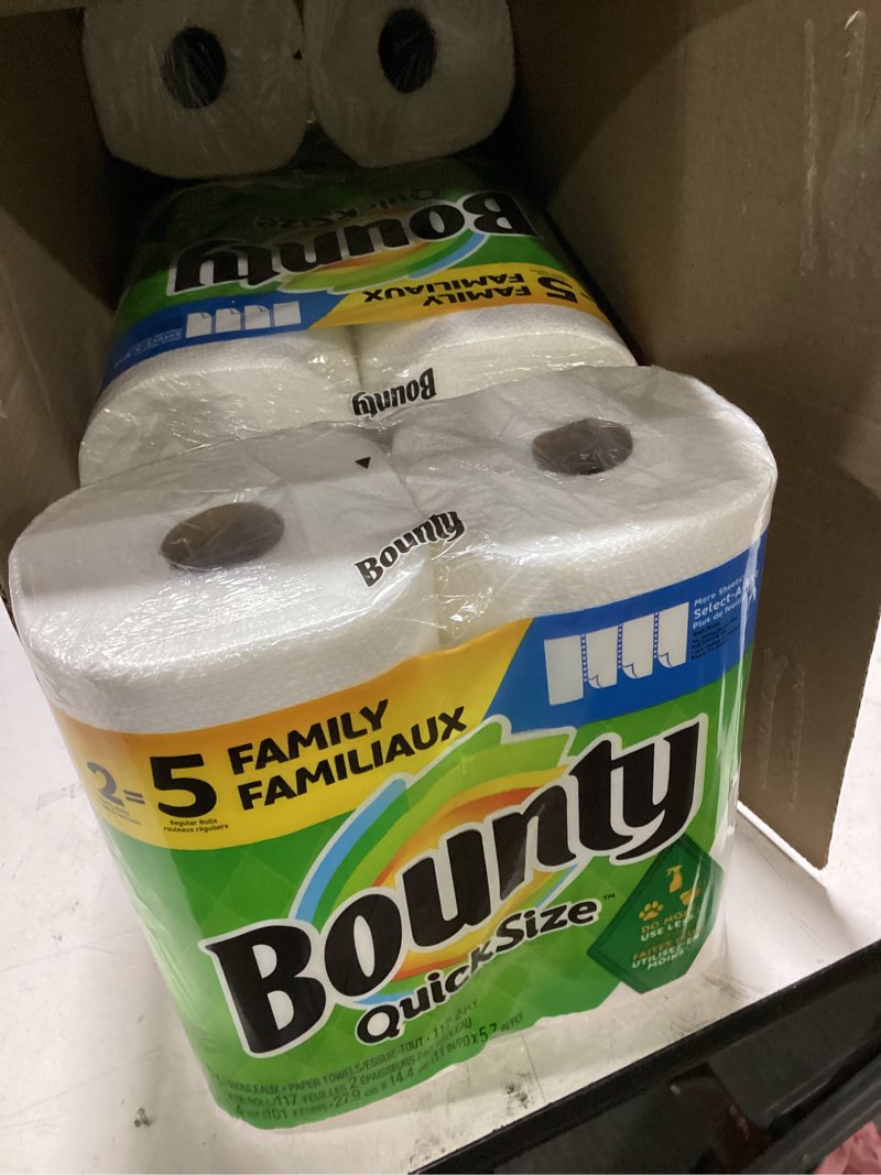Condition photo showing Good Condition for (6 packs) bounty select-a-size paper towels, white, 2 double plus rolls = 5 regular rolls