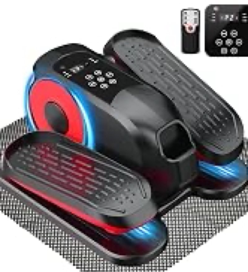 mini under desk elliptical low impact electric leg exerciser as seen on tv while sitting for seniors with non-slip mat quiet & portable for home and office