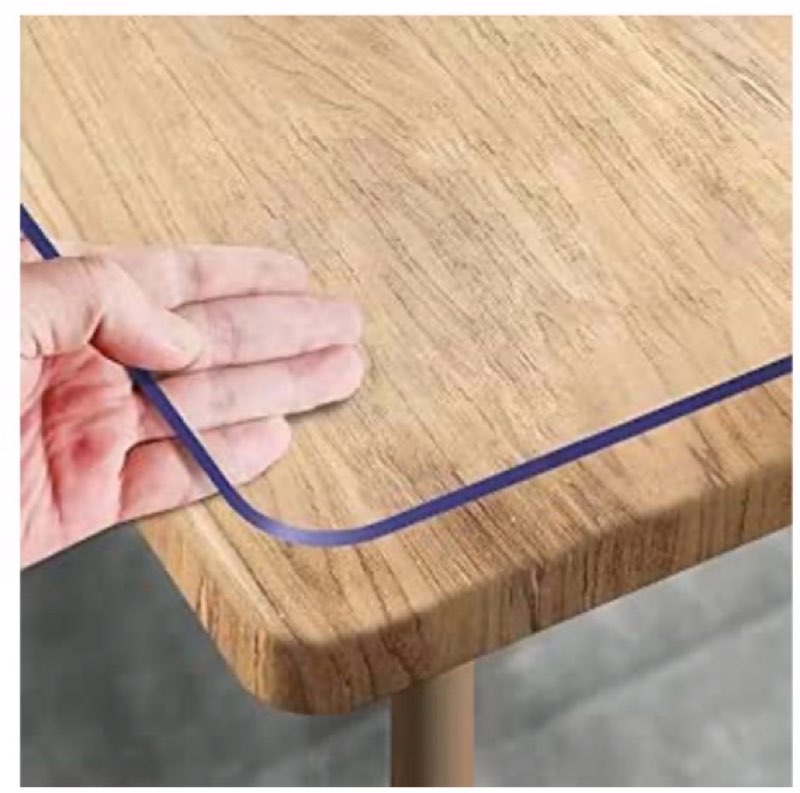 Royhom Clear Table Protector 2mm Thick Plastic Table Cover Protector 48 x 18 Inch, Clear Desk Pad, W