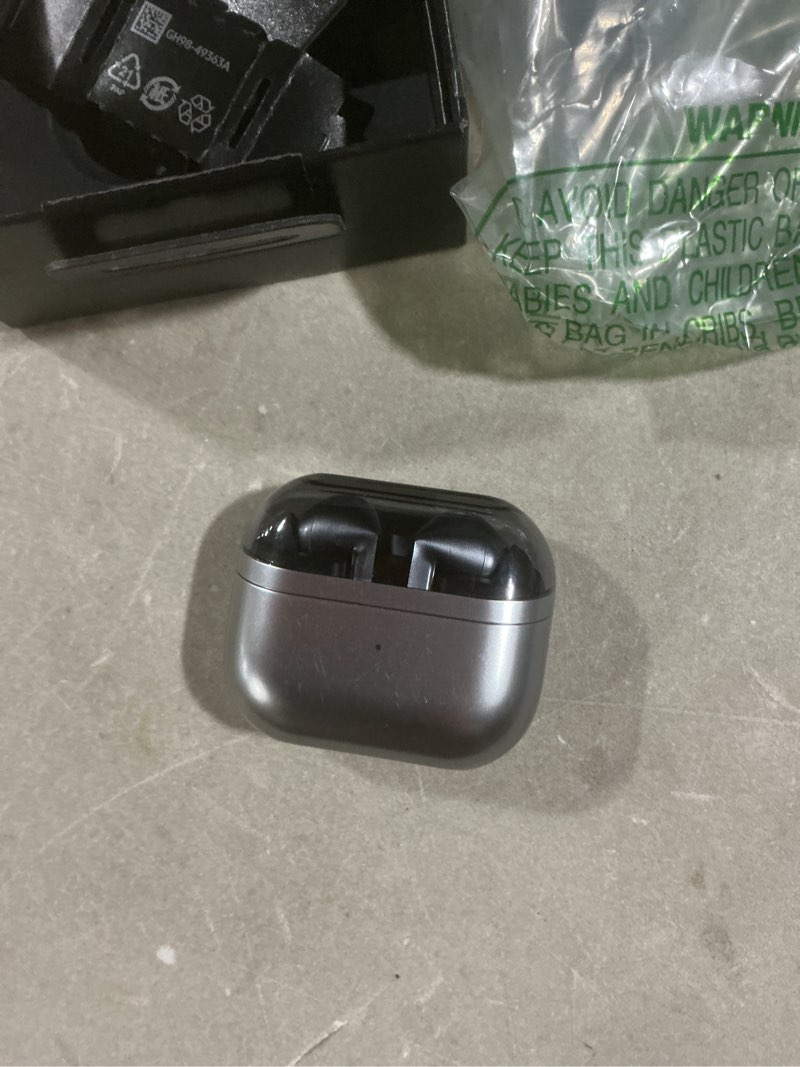 Condition photo showing As Is for samsung galaxy buds 3 pro ai true wireless bluetooth earbuds, noise cancelling, sound optimization, redesigned comfort fit, silver [us version, amazon exclusive, 2yr warranty] silver buds 3 pro buds 3 pro only