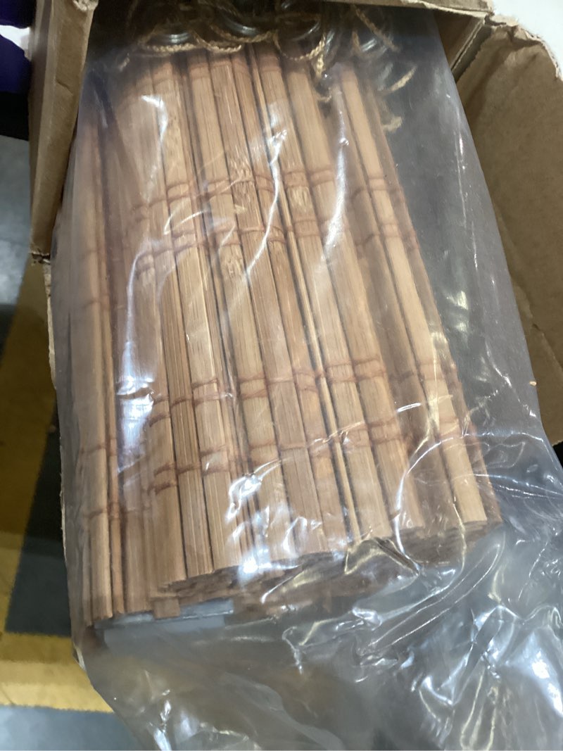 Condition photo showing New/Like New for LazBlinds No Tools No Drill Cordless Bamboo Roman Shades, Light Filtering Window Treatment, Roll Up Bamboo Blinds for Window 27'' W x 64'' H, Ceylon Light Russet Ceylon Light Russet 27'' W x 64'' H