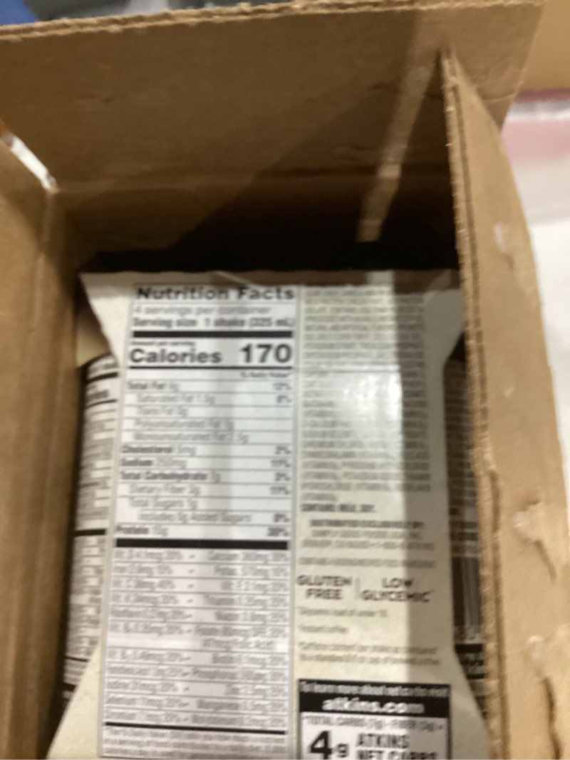 Condition photo showing New/Like New for atkins ready to drink shake, mocha latte, 11-ounce aseptic containers (pack of 8)
