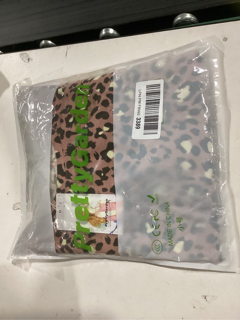 PRETTYGARDEN Summer Leopard Print Tops for Women Short Sleeve Crew Neck Floral T Shirts Casual Blous