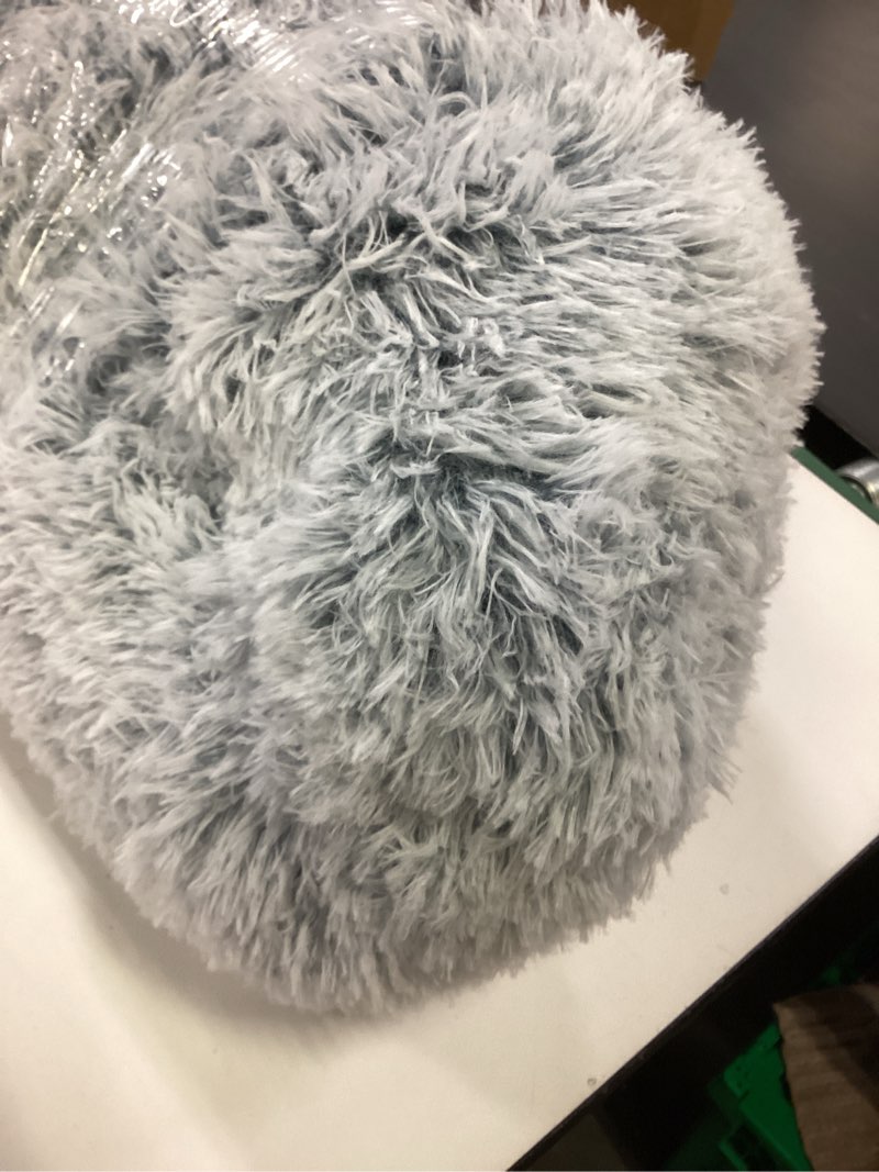 Condition photo showing Good Condition for JOLLYVOGUE Calming Dog Bed Large Size Dog, Anti-Anxiety Donut Large Pet Bed, 36 inches Fluffy Faux Fur Round Cat Bed, Fits up to 75 lbs Pets (Smoke Grey)
