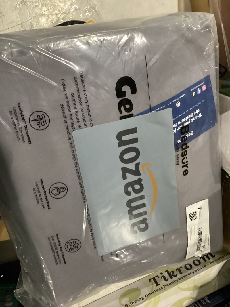 Condition photo showing New/Like New for bedsure purewoven rayon derived from bamboo, california king sheet sets | cooling sheets for hot sleepers, breathable & silky soft, 16" deep pocket, hotel luxury bedding, dark grey 01 - dark grey california king