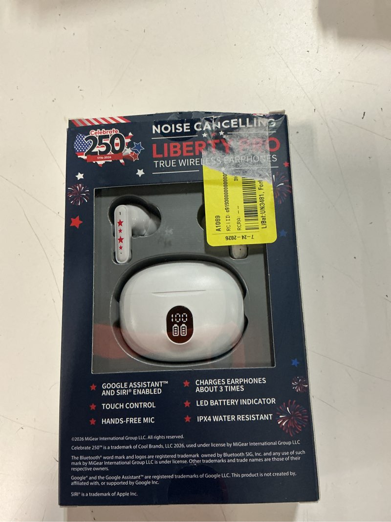 Condition photo showing Good Condition for liberty pro true wireless earphones designed for the "celebrate 250" anniversary