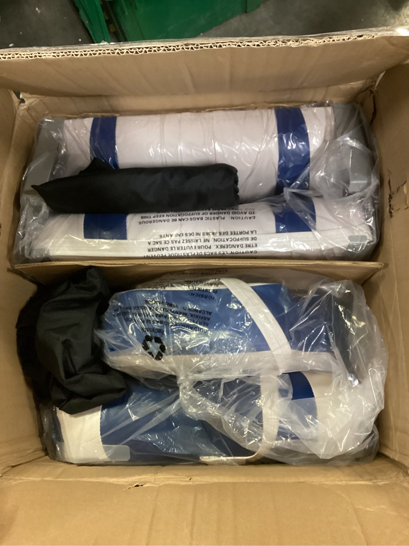 Condition photo showing New/Like New for Affordura Boat Seat for Boats with 2 Storage Bags High Back Folding Boat Seat Boat Fold Down Seat (2 Packs), Blue and White