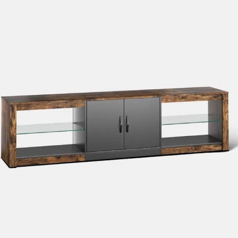 Bestier 70 inch LED TV Stand 20 Color RGB Light Entertainment Center