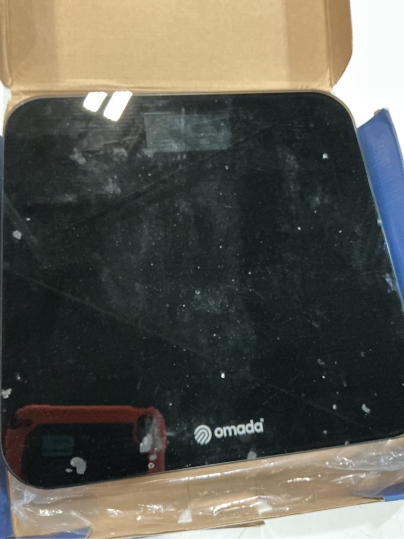 Condition photo showing As Is for etekcity upgraded smart scale for body weight, fsa&hsa eligible, bathroom digital scale with bmi, body fat, muscle mass, 13 metrics with a large display, support offline mode and apps connection ash black 11 x 11 inches