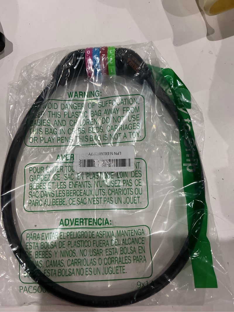 Condition photo showing Good Condition for büchel bike locks cable for kids - colorful & keyless - secure your child's bike - easy-to-use bicycle accessory, high security 5 digit resettable combination coiling bicycle lock, anti theft 65cm - ohne halterung black