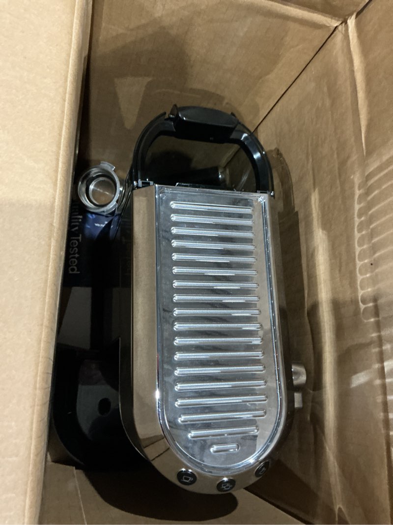 Condition photo showing As Is for incomplete missing pieces de’longhi dedica espresso machine with manual milk frother, 15-bar pump & adjustable tray - home barista coffee maker for espresso, latte, cappuccino & iced coffee - italian stainless steel design silver