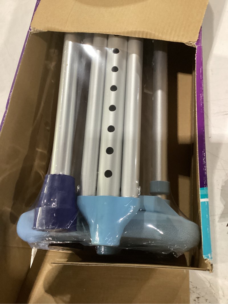 Condition photo showing New/Like New for foldable ergonomic crutches – adjustable, lightweight crutches with ergonomic grips – compact, 3x comfortable support – fits 4’10” to 6’4” – 250 lb capacity