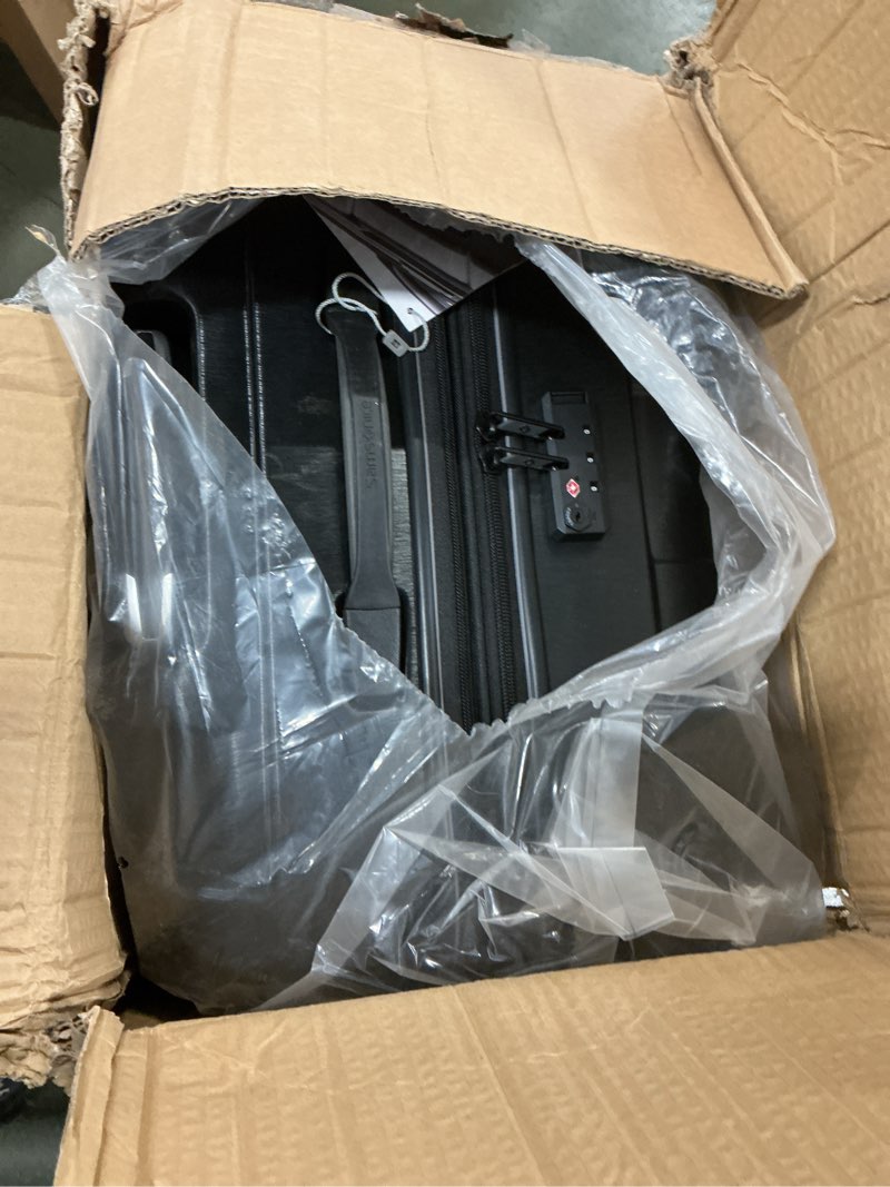 Condition photo showing As Is for Samsonite Centric 2 Hardside Expandable Luggage with Spinner Wheels, Black, 3-Piece Set (20/24/28)
