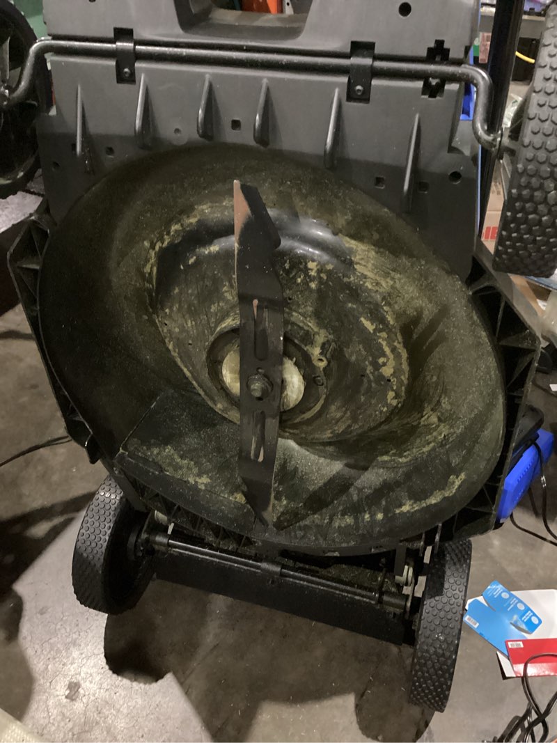Condition photo showing As Is for kobalt 40-volt 21-in brushless battery push lawn mower 6 ah (battery and charger included)