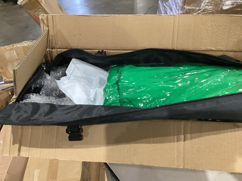 Condition photo showing Good Condition for 7.87ft x 13.12ft green screen backdrop kit with stand, adjustable background with heavy duty stand, large collapsible backdrop for studio photography, video shooting, live streaming, gaming