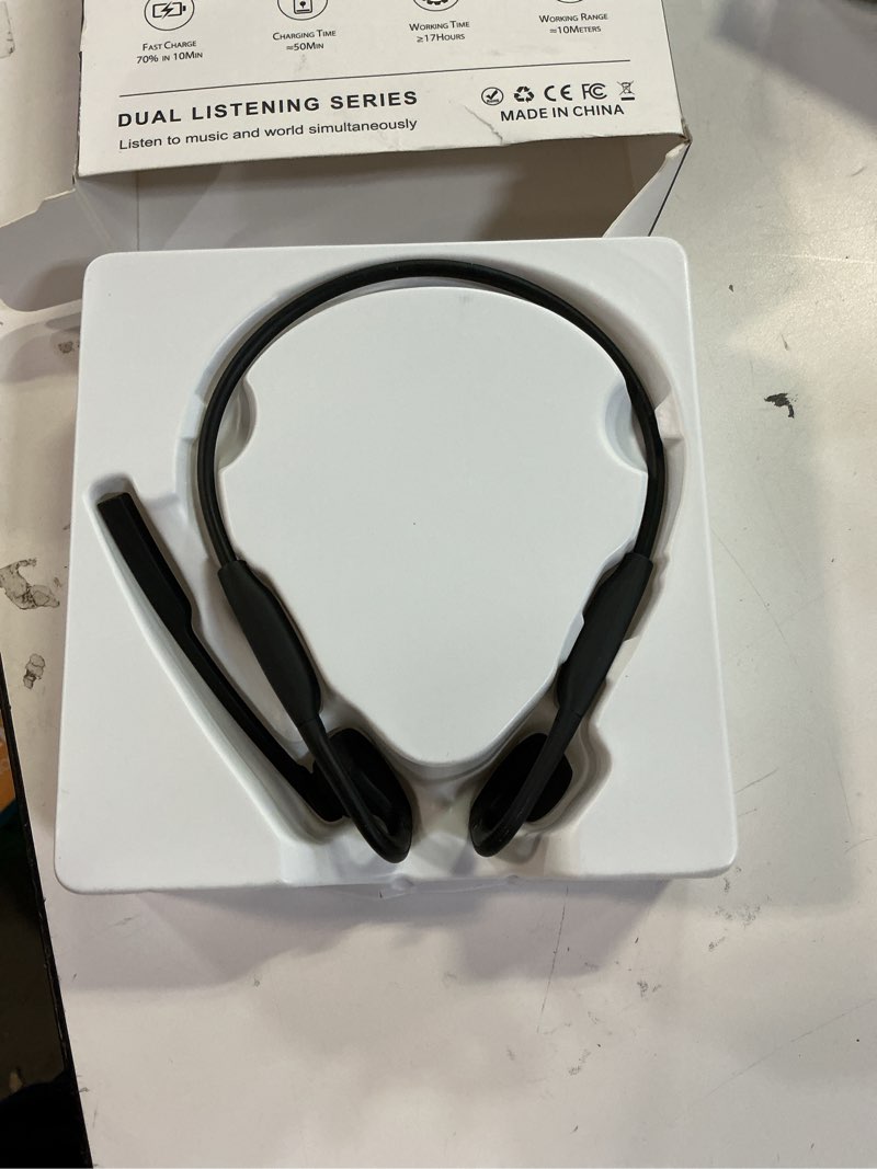Condition photo showing Good Condition for SANOTO Open Ear Headphones with Mic,Open Ear Wireless Headphones Bluetooth 5.3/Multipoint Pairing/Noise Cancelling Mic,Lightweight,Wireless Headset with Mic for Work,Driving,Home Office Black