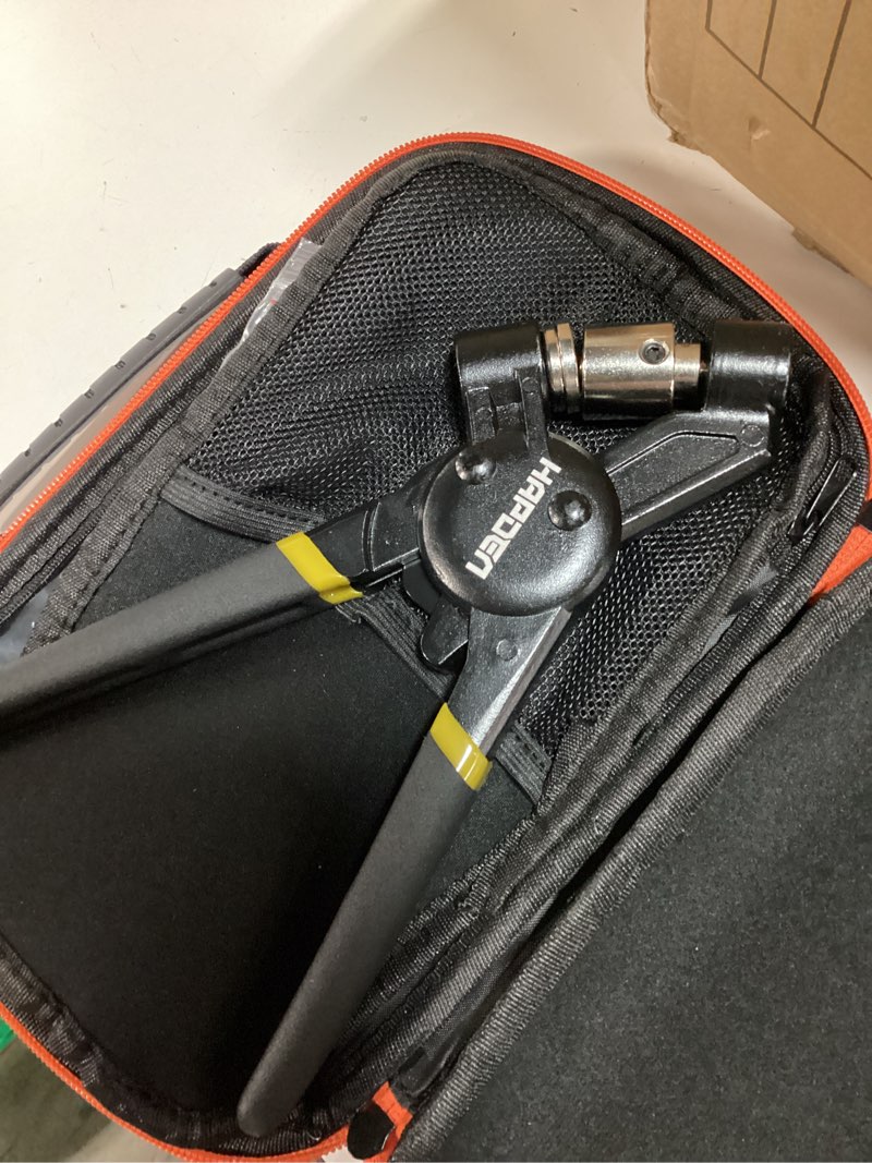 Condition photo showing As Is for hapden grommet tool kit with bag, 1/2 inch handheld eyelet kit manual grommet press machine with 300 pcs 12 mm grommets 12mm installation
