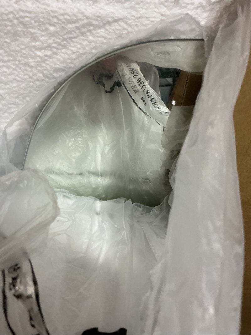 Condition photo showing Good Condition for hasipu irregular wall mirror, 48"x22" asymmetrical frameless mirror, modern decorative mirrors for living room, entryway, hallway, bathroom, bedroom,wall mounted home decor frameless 48"l x 22"w