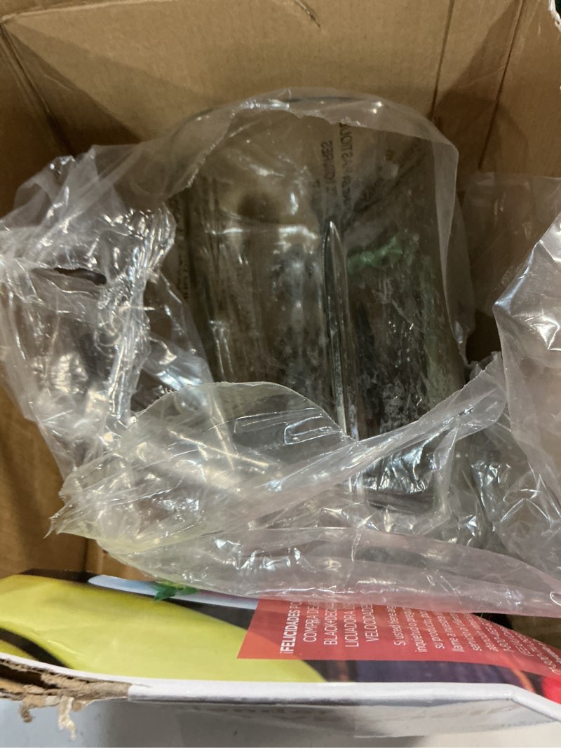 Condition photo showing As Is for black+decker countertop blender with 6-cup glass jar, 10-speed settings, black, bl2010bg