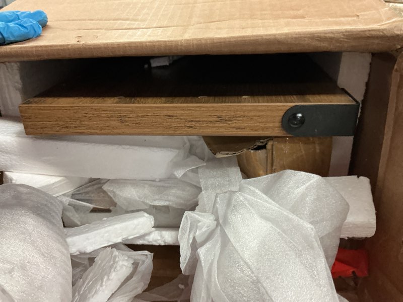 Condition photo showing As Is for Narrow Console Table with Drawers 