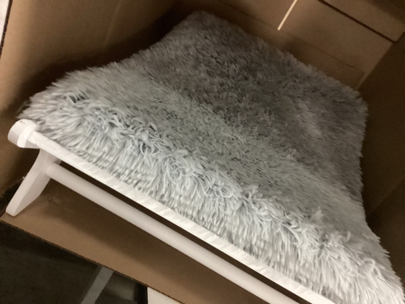 Condition photo showing As Is for Muihood Elevated Dog Bed Wooden Frame and Mattress with Removable Washable Cover, Egg Crate Foam, Suitable for Pet Up to 40 lbs, White S S_Weight to 40 lbs White:1 Mattress+1 Bed Frame