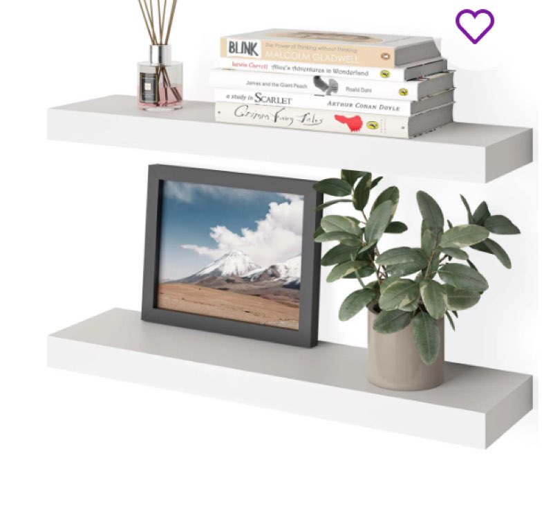 Sydney 24" W x 6" D Floating Shelves Set with Invisible Wall Mount Brackets