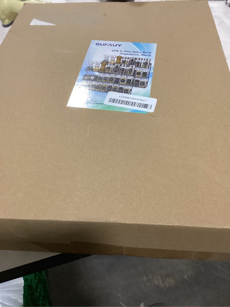 SUFAUY Wall Mounted Spice Rack, 6 Tier Heavy-Duty Metal Shelf for Kitchen Pantry, Black