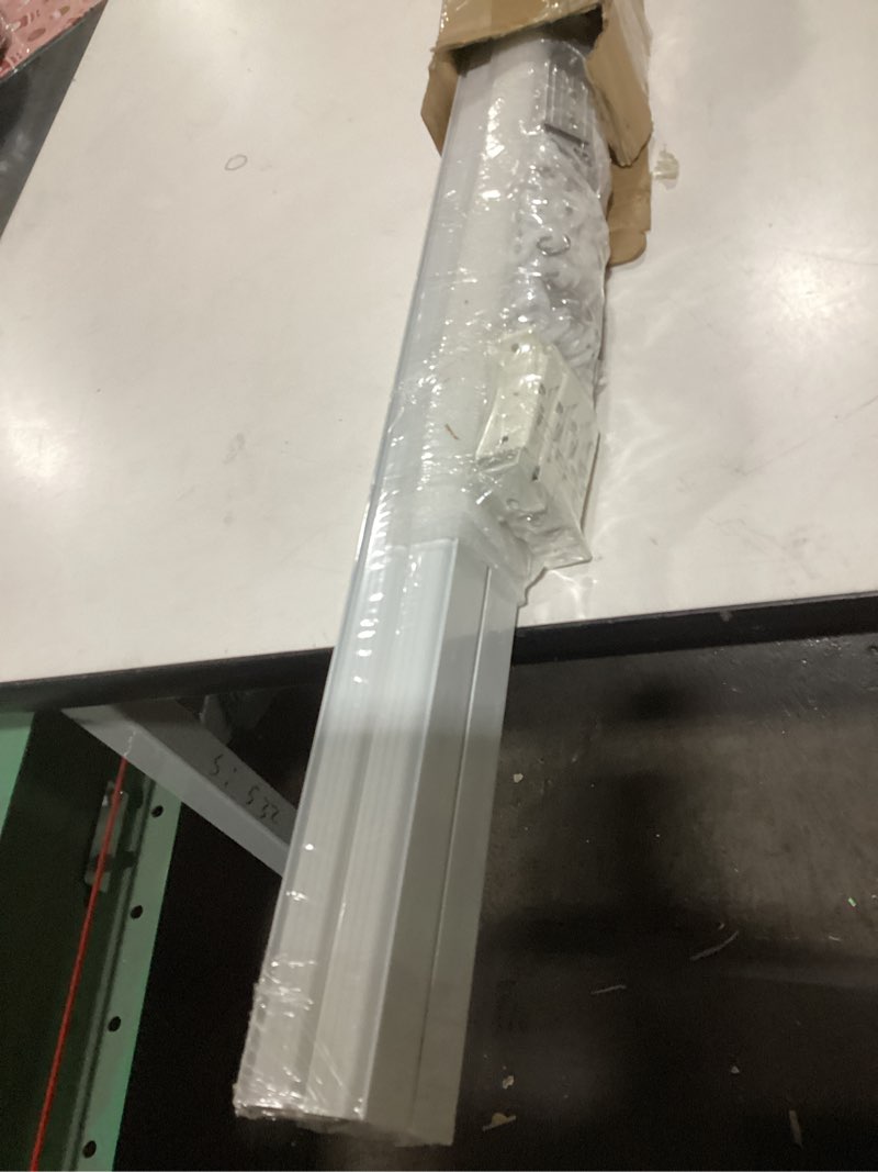 Condition photo showing As Is for Ceiling Curtain Track, 9ft to 12ft Adjustable Curtain Track Ceiling/Wall Mount, Heavy Duty Aluminum Curtain Track Rods with Roller Hooks - Curtain Rail System for Grommet/Pleated Drape, White 3ft-12ft White