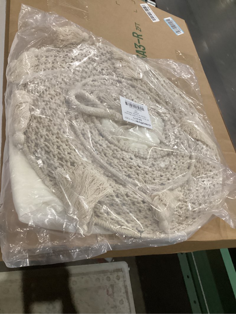 Condition photo showing Good Condition for creative co-op white cotton macramé canopy with tassels wall hangings