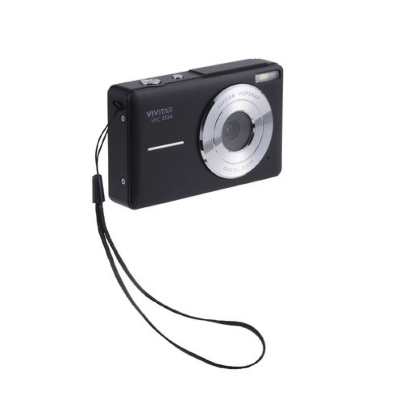 Vivitar VECS124 Popsnap 44MP Digital Camera, Black, 16X Zoom, 1080p, Micro SD, 