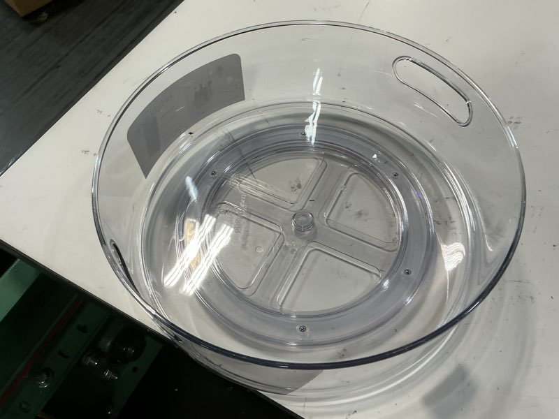 Condition photo showing As Is for all purpose turntable storage clear - brightroom™