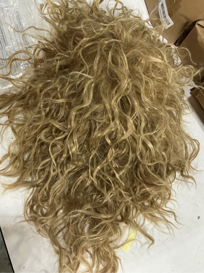 Condition photo showing As Is for topcosplay men or women 80s mullet wig ash blonde rock disco wigs long curly blonde-27/613