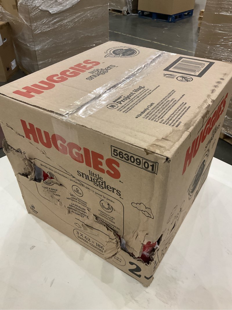 Condition photo showing Good Condition for Huggies Size 2 Diapers, Little Snugglers Baby Diapers, Size 2 (12-18 lbs), 186 Count (3 Packs of 62), Packaging May Vary